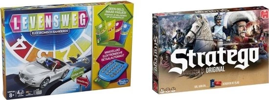 Hasbro Spellenbundel - 2 Stuks - Levensweg Elektronisch Bankieren & Stratego 1 Hasbro Spellenbundel - 2 Stuks - Levensweg Elektronisch Bankieren & Stratego