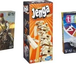 Hasbro Spellenbundel - 3 Stuks - Risk & Jenga & Levensweg Elektronisch Bankieren