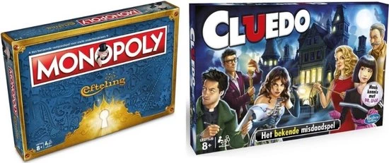 Merkloos Spellenbundel - 2 Stuks - Monopoly Efteling & Hasbro Cluedo 1 Merkloos Spellenbundel - 2 Stuks - Monopoly Efteling & Hasbro Cluedo