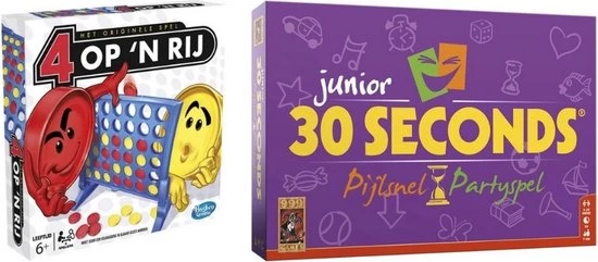 Spellenbundel - 2 Stuks - Hasbro 4 Op 'N Rij & 30 Seconds Junior 1 Spellenbundel - 2 Stuks - Hasbro 4 Op 'N Rij & 30 Seconds Junior
