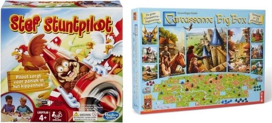 Merkloos Spellenbundel - 2 Stuks - Stef Stuntpiloot & Carcassonne Big Box 3 1 Merkloos Spellenbundel - 2 Stuks - Stef Stuntpiloot & Carcassonne Big Box 3