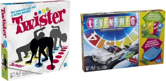 Hasbro Spellenbundel - 2 Stuks - Twister & Levensweg Electronisch Bankieren 1 Hasbro Spellenbundel - 2 Stuks - Twister & Levensweg Electronisch Bankieren