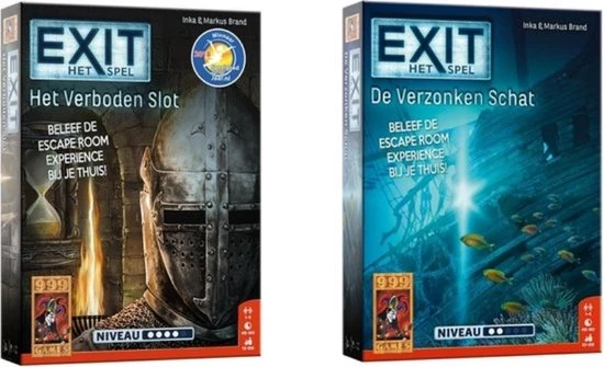 999 Games Spellenbundel - 2 Stuks - Exit - Het Verboden Slot & De Verzonken Schat 1 999 Games Spellenbundel - 2 Stuks - Exit - Het Verboden Slot & De Verzonken Schat