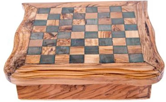 Olijfolie & Honing Schaakbord Olijfhout Set Domino-dammen 22x22x7 7 Olijfolie & Honing Schaakbord Olijfhout Set Domino-dammen 22x22x7 - Afbeelding 7