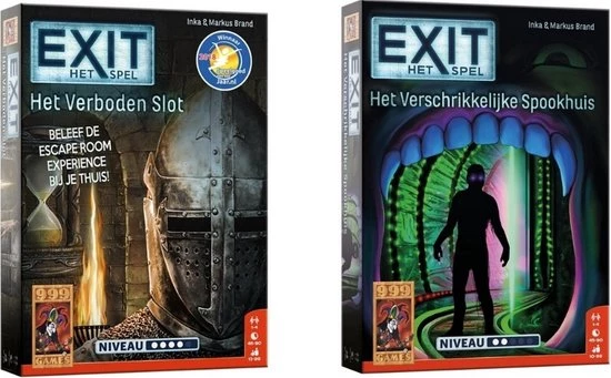 999 Games Spellenbundel - 2 Stuks - Exit - Het Verboden Slot & Het Verschrikkelijke Spookhuis 1 999 Games Spellenbundel - 2 Stuks - Exit - Het Verboden Slot & Het Verschrikkelijke Spookhuis