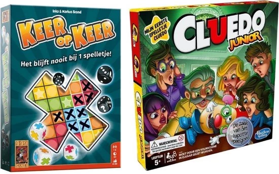 Merkloos Spellenbundel - 2 Stuks - Keer Op Keer & Cluedo Junior 1 Merkloos Spellenbundel - 2 Stuks - Keer Op Keer & Cluedo Junior
