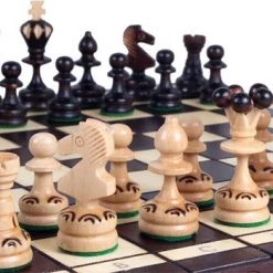 Chess The Game - Decoratief Schaakspel - Klein Houten Schaakbord Met Decoratieve Schaakstukken - Bestseller!