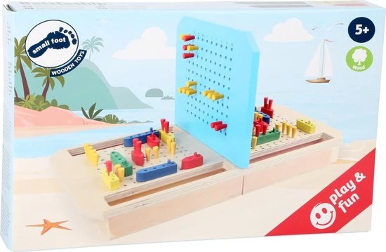 Small Foot Company Houten Zeegevecht Spel - Bordspel 2 Small Foot Company Houten Zeegevecht Spel - Bordspel - Afbeelding 2