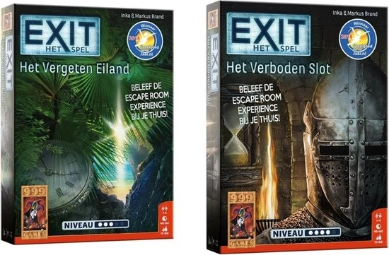 999 Games Spellenbundel - 2 Stuks - Exit - Het Vergeten Eiland & Het Verboden Slot 1 999 Games Spellenbundel - 2 Stuks - Exit - Het Vergeten Eiland & Het Verboden Slot