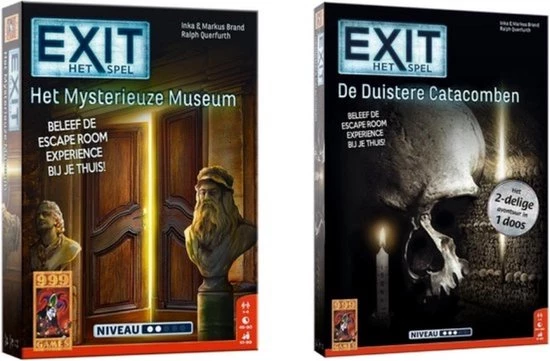 999 Games Spellenbundel - 2 Stuks - Exit - Het Mysterieuze Museum & De Duistere Catacomben 1 999 Games Spellenbundel - 2 Stuks - Exit - Het Mysterieuze Museum & De Duistere Catacomben
