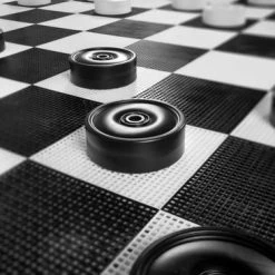 New XXXL Giga Damspel (Checkers, 8x8 Vakken) Met Kunststof Vloer, 304x304 Cm -bordspellen Winkel 550x366 68