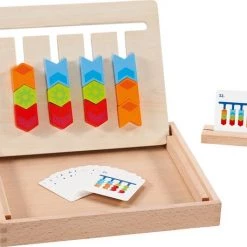 Goki KLEURENRANGSCHIKSPEL 22,6x18,2x3cm, Met 16 Voorbeeldplaatjes, Hout En Karton, In Houten Doos, 4+