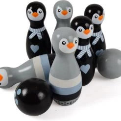Magni Aps Houten Pinguïn Bowl Spel, Bowlen Voor Kinderen