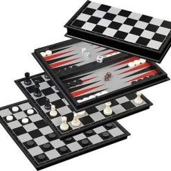 Philos Backgammon, Schaken & Dammen 3in1 Magnetisch