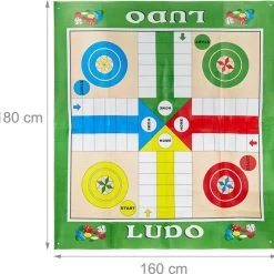 Relaxdays Ludo Bordspel XXL - Paardjesspel - Spelletje Buiten - 160x180 - Tuinspel -bordspellen Winkel 550x535 3