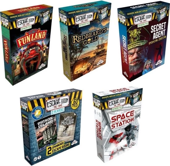 Identity Games Uitbreidingsbundel - 5 Stuks - Escape Room - Mad House & Space Station & Redbeard's Gold & Funland & Secret Agent 1 Identity Games Uitbreidingsbundel - 5 Stuks - Escape Room - Mad House & Space Station & Redbeard's Gold & Funland & Secret Agent