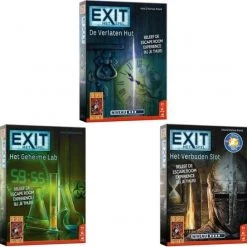 999 Games Spellenbundel - 3 Stuks - Exit - De Verlaten Hut & Het Geheime Lab & Het Verboden Slot