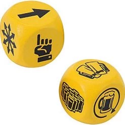 Free And Easy Drankspel Twee Dobbelstenen Geel