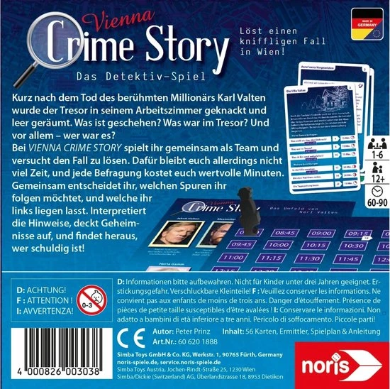 Noris Crime Story - Vienna Board Game Deduction 2 Noris Crime Story - Vienna Board Game Deduction - Afbeelding 2