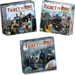 Days Of Wonder Spellenbundel - Ticket To Ride - 3 Stuks - Basisspellen Rails And Sails En Europa & Uitbreiding UK + Pennsylvania