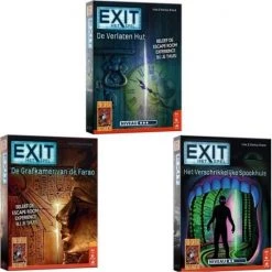 999 Games Spellenbundel - 3 Stuks - Exit - De Verlaten Hut & De Grafkamer Van De Farao & Het Verschrikkelijke Spookhuis