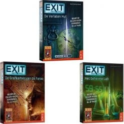 999 Games Spellenbundel - 3 Stuks - Exit - De Verlaten Hut & De Grafkamer Van De Farao & Het Geheime Lab