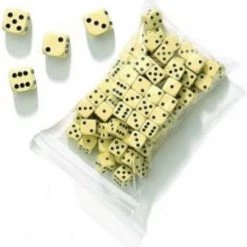 HOT Games Dobbelsteen D6 16 Mm.créme-wit Per 100