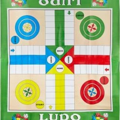 Relaxdays Ludo Bordspel XXL - Paardjesspel - Spelletje Buiten - 160x180 - Tuinspel -bordspellen Winkel 550x613 4