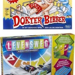 Hasbro Spellenbundel - 2 Stuks - Dokter Bibber & Levensweg Elektronisch Bankieren