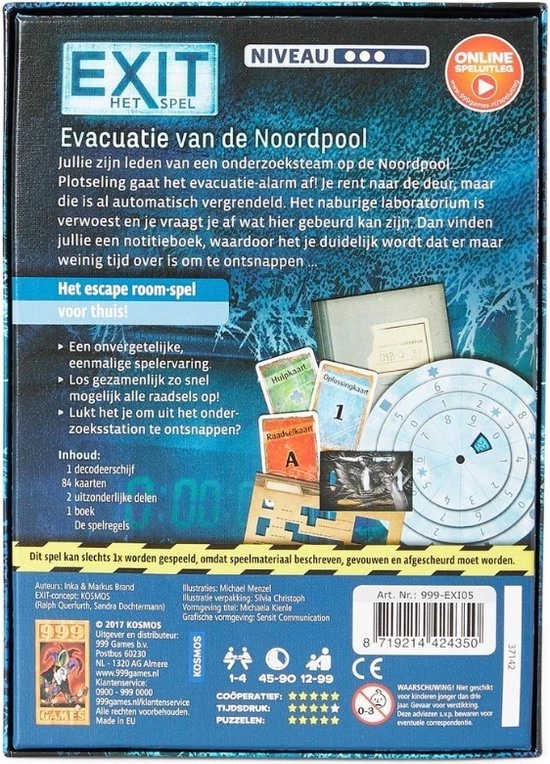 999 Games Spellenbundel - 2 Stuks - Exit - Het Geheime Lab & Evacuatie Van De Noordpool 7 999 Games Spellenbundel - 2 Stuks - Exit - Het Geheime Lab & Evacuatie Van De Noordpool - Afbeelding 7