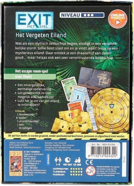 999 Games Spellenbundel - 2 Stuks - Exit - Het Vergeten Eiland & Het Verboden Slot 4 999 Games Spellenbundel - 2 Stuks - Exit - Het Vergeten Eiland & Het Verboden Slot - Afbeelding 4