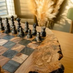 Olijfolie & Honing Schaakbord Met Laden, Met Schaakstukken, Rustiek -bordspellen Winkel 550x823 3