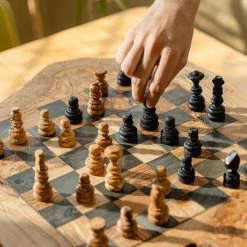 Olijfolie & Honing Schaakbord Met Laden, Met Schaakstukken, Rustiek -bordspellen Winkel 550x825 11