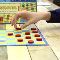 Kikkerland Damspel - Retro Print - 30x30cm -bordspellen Winkel 550x826 1